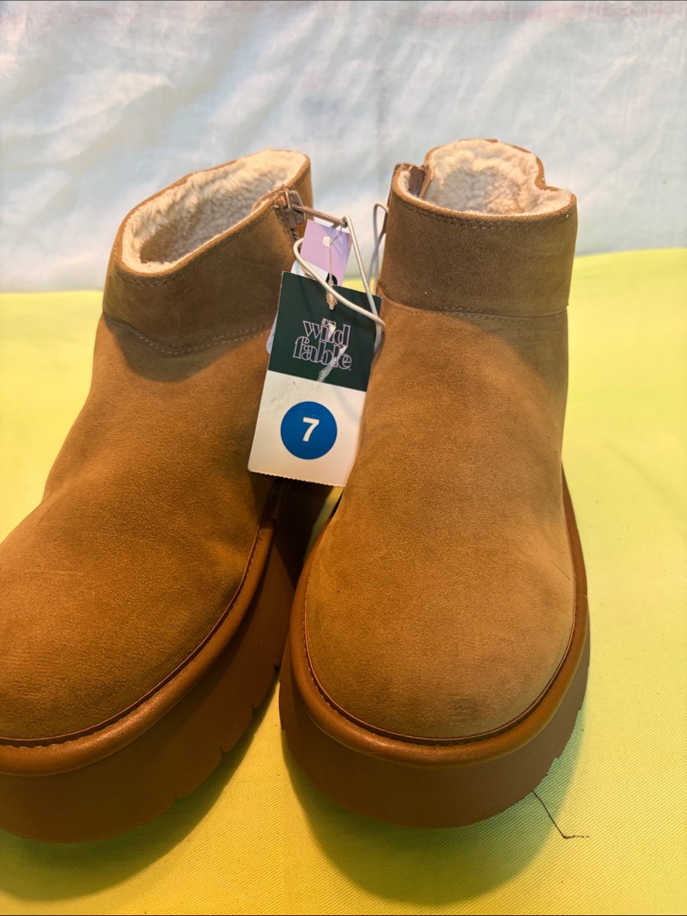 wild fable Brown Suede Platform Ankle Booties